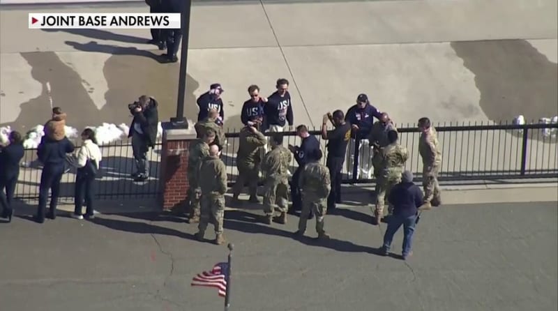 Team USA Hockey Players Share Gold Medals with Troops - Image 3