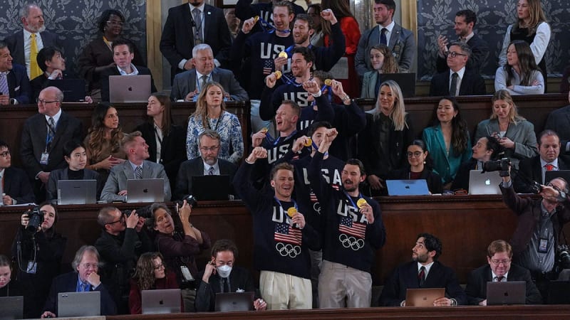 Olympic Hockey Team Gets Hero's Welcome at State of the Union - Image 3