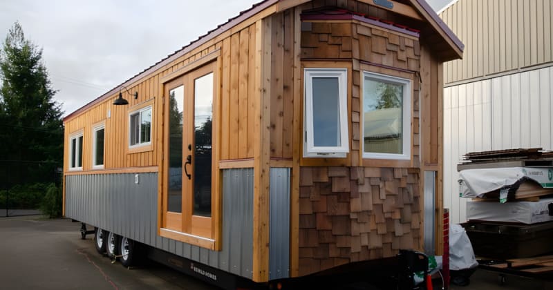 Extra-Wide Tiny House Fits Full Bath and Yoga Space