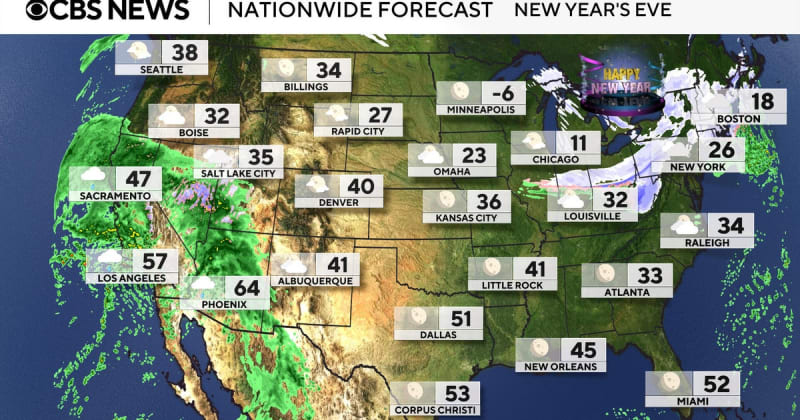 Winter's Wild Ride: Coast-to-Coast Weather Drama Greets New Year's Celebrations