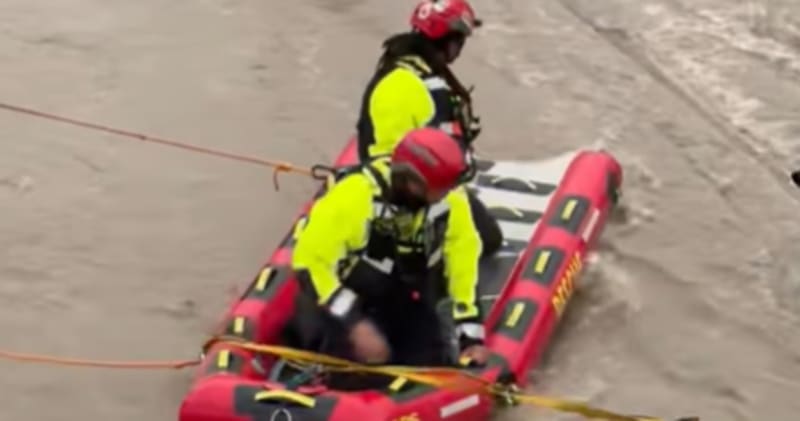 Dallas Firefighters Rescue Two Men Trapped by Rising Creek
