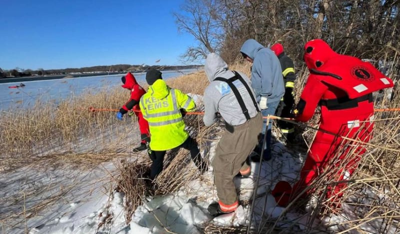 Firefighter Crawls 350 Feet Across Ice to Save Hunter - Image 4
