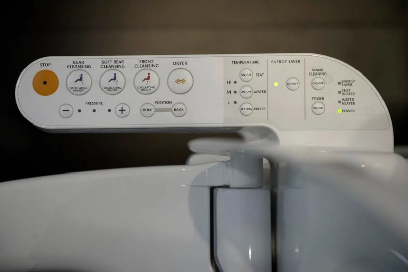 Toto Washlet high-tech toilet display showing Japanese manufacturing innovation and quality craftsmanship