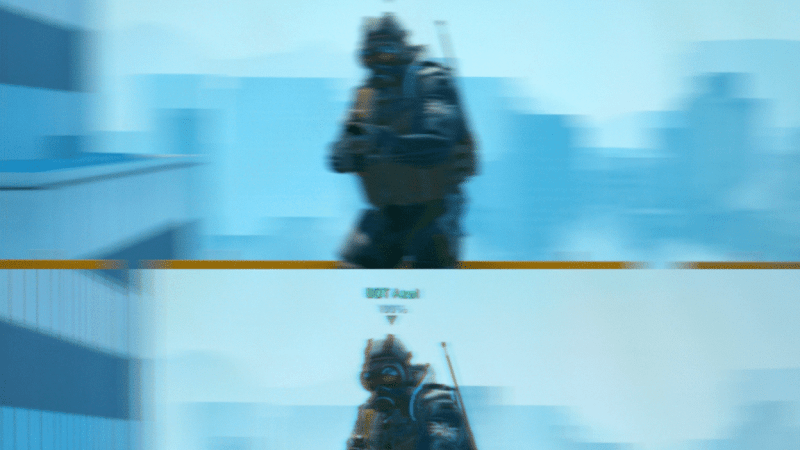 Gaming monitor displaying smooth motion with Nvidia G-Sync Pulsar backlight strobing technology diagram showing reduced motion blur