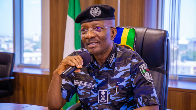 Inspector-General of Police Kayode Egbetokun at Nigeria Police Force headquarters announcing strategic leadership deployments nationwide