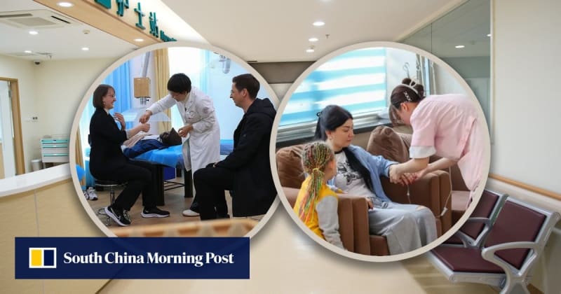 International patients receiving medical treatment at modern Chinese hospital facility