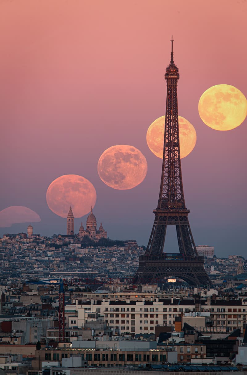 Photographer Captures Wolf Moon Over Paris Skyline - Image 4