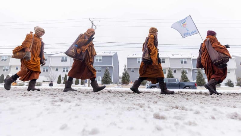 19 Monks Walk 2,300 Miles for Peace Through Snow and Cold - Image 2
