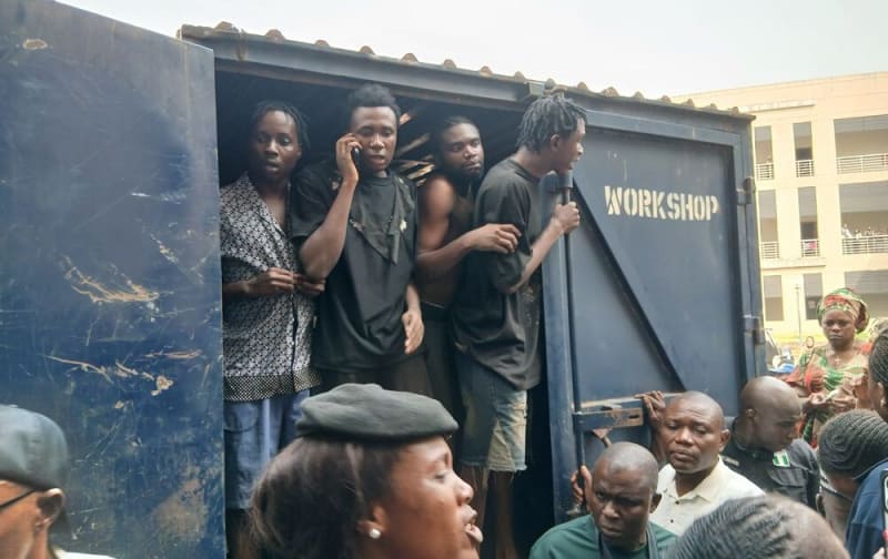 Released university students meeting with Edo State Governor at Government House