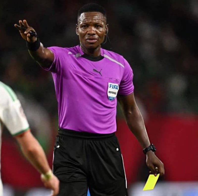 Ghanaian referee Daniel Laryea at Accra Airport after officiating AFCON semi-final match
