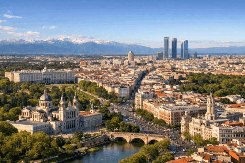 Modern electric vehicle charging station with multiple charging points in Spain