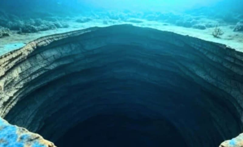 Research drillship extracting water samples from deep beneath the Atlantic Ocean seafloor