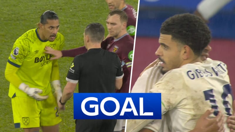 Morgan Gibbs-White celebrating after scoring crucial penalty kick for Nottingham Forest under stadium lights