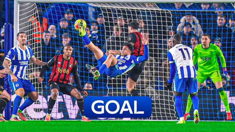Brighton's Kostoulas Scores Stunning 90th-Minute Bicycle Kick