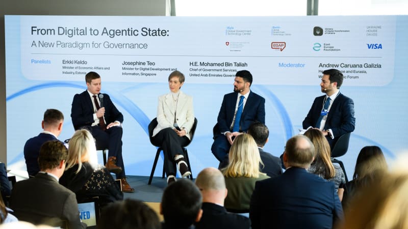 Singapore's Digital Minister Josephine Teo speaking at World Economic Forum GovTech Day panel