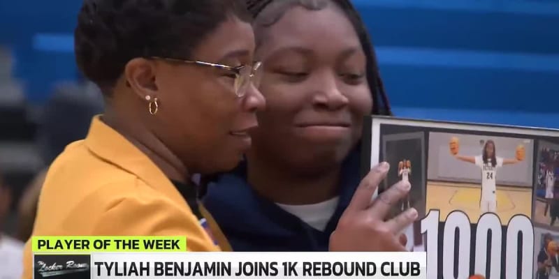 Tyliah Benjamin, Wilcox County Patriots basketball player, being honored for reaching 1,000 career rebounds milestone