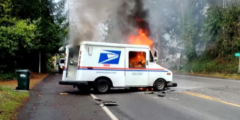 Deputy and Bystander Save Mail Carrier From Burning Truck