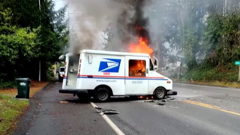 Deputy and Bystander Save Mail Carrier From Burning Truck - Image 2