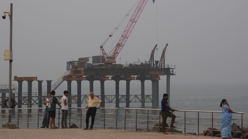 Modern infrastructure construction site in India showing highways and development projects underway
