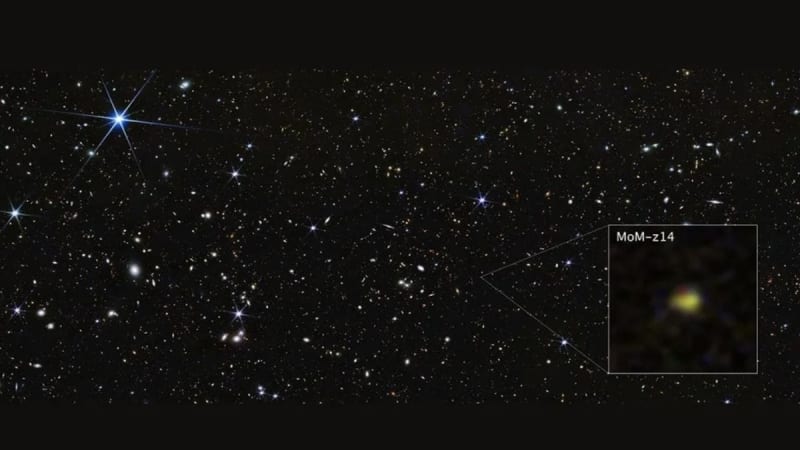 Webb Telescope Spots Galaxy From 300M Years After Big Bang