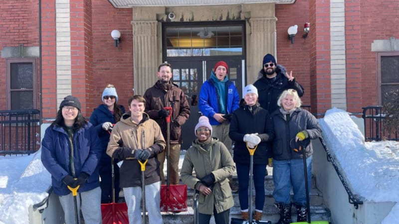 Boston Volunteers Shovel Snow After Blizzard Hits City