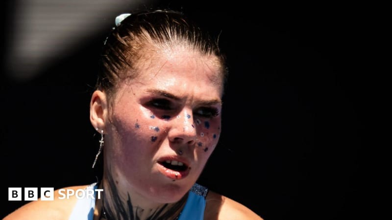 Ukrainian tennis player Oleksandra Oliynykova competing at the Australian Open in Melbourne