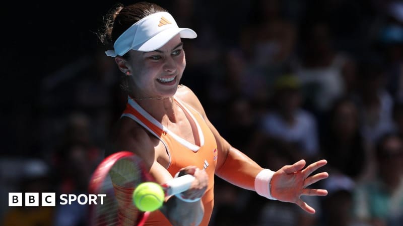 Teen tennis player Iva Jovic celebrates during her Australian Open fourth-round victory in Melbourne