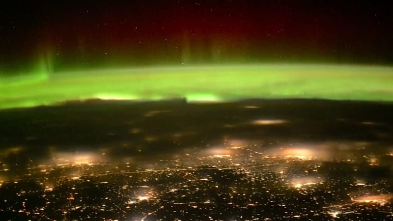 Cosmonaut Films Stunning Northern Lights From Space
