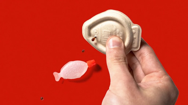 Adorable Compostable Soy Sauce Fish Revolutionizes Sustainable Sushi Takeout