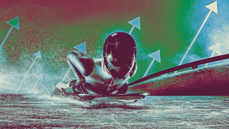 Olympic figure skater in focused concentration before competition performance on ice