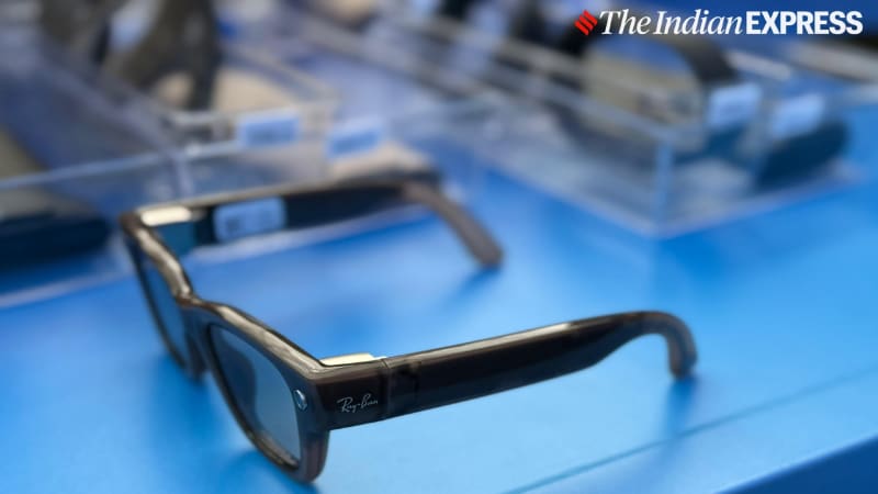 Meta Ray-Ban Display smart glasses with sleek black frames showcasing modern AI-powered wearable technology innovation