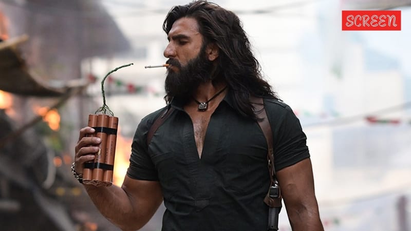 Ranveer Singh in an action scene from the spy thriller Dhurandhar celebrating box office success