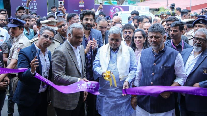 ** Karnataka Chief Minister Siddaramaiah inaugurating GAFX conference on stage in Bengaluru