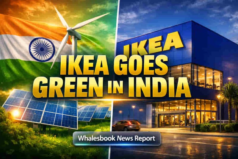 Solar panels and wind turbines in rural India under bright blue sky