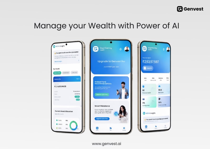 Young Indian investor using smartphone app to check personalized investment portfolio recommendations