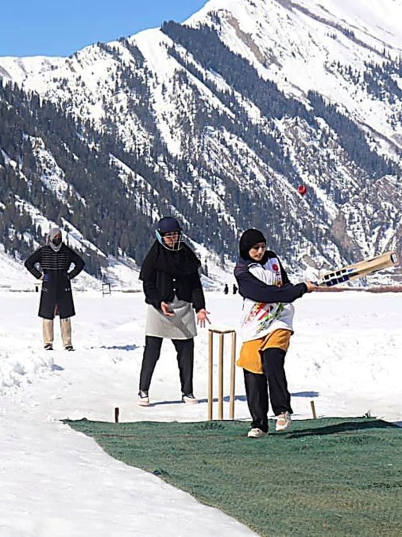 Army Hosts Girls' Cricket Match on Snowy Border Valley