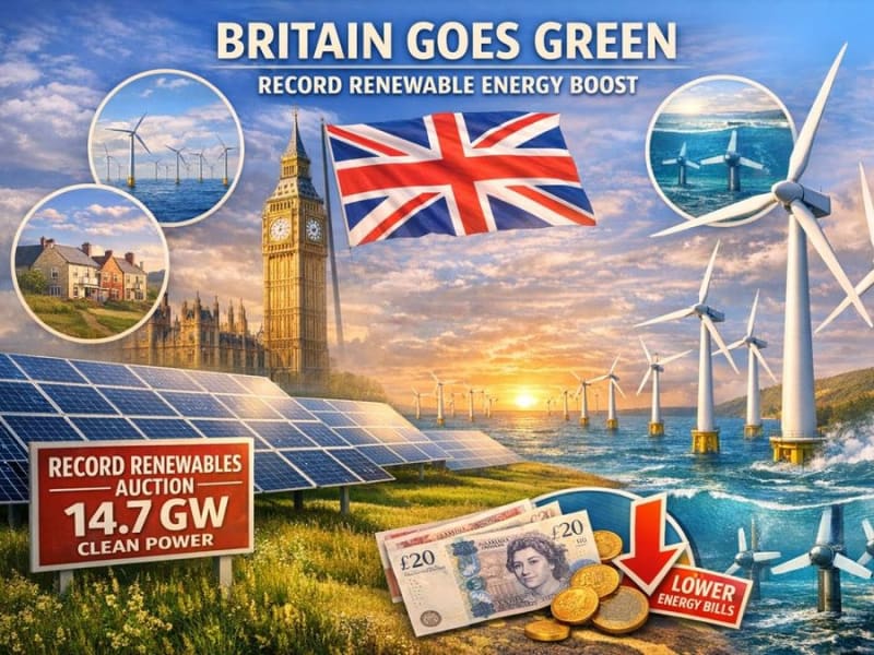 UK Secures Record 14.7 GW Clean Energy for 16M Homes