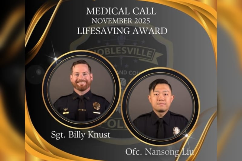Noblesville police officers and emergency responders working together to save lives in community