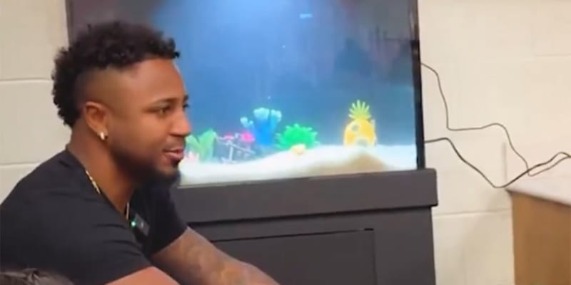 MLB Star Ozzie Albies Gifts Kids Full Aquarium Setup