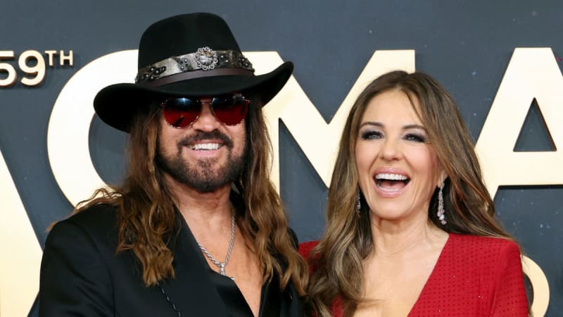Love Blooms: Elizabeth Hurley and Billy Ray Cyrus Share Cozy Christmas Moment