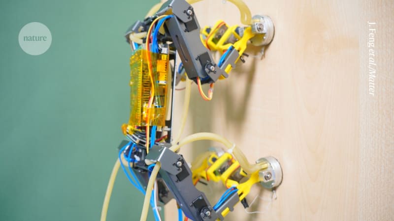 Robot Climbs Walls Like a Gecko Using Heat-Sticky Feet