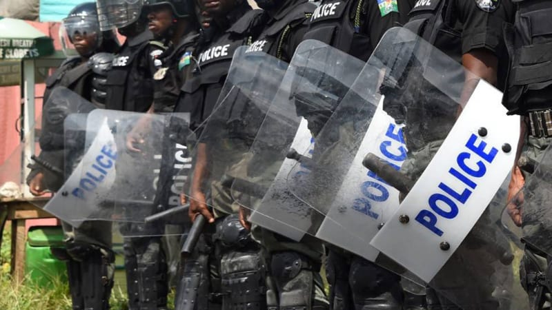 Nigerian police officers coordinating rescue operations to save kidnapping victims in Ondo State