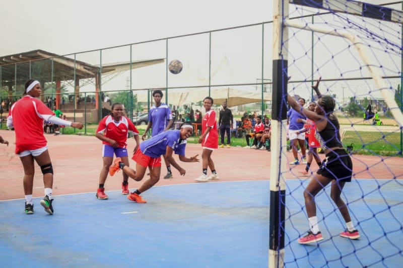 Young Nigerian athletes competing in boxing match during Niger Delta Games regional trials