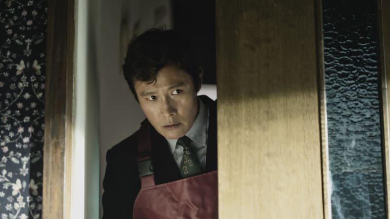 Actor Lee Byung-hun in a dramatic scene from Park Chan-wook's visually stunning film No Other Choice