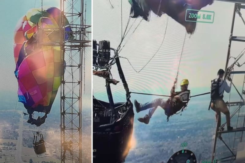 Texas Firefighters Save 2 From Balloon Stuck on Tower - Image 2