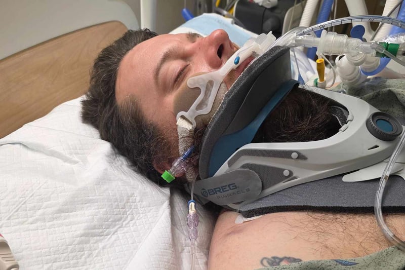 Motorcycle rider Dustin Hayes who was saved by helmet crash detection technology in Arizona accident