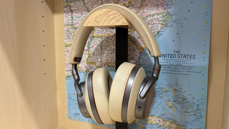 Klipsch Atlas HP-1 premium wireless headphones featuring elegant wood accents and leather ear cups at CES 2026