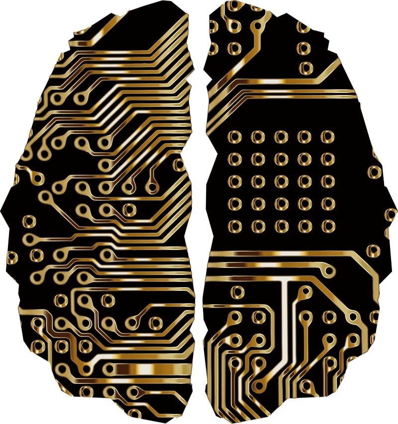 Scientists collaborating in a laboratory while using artificial intelligence tools on computer screens