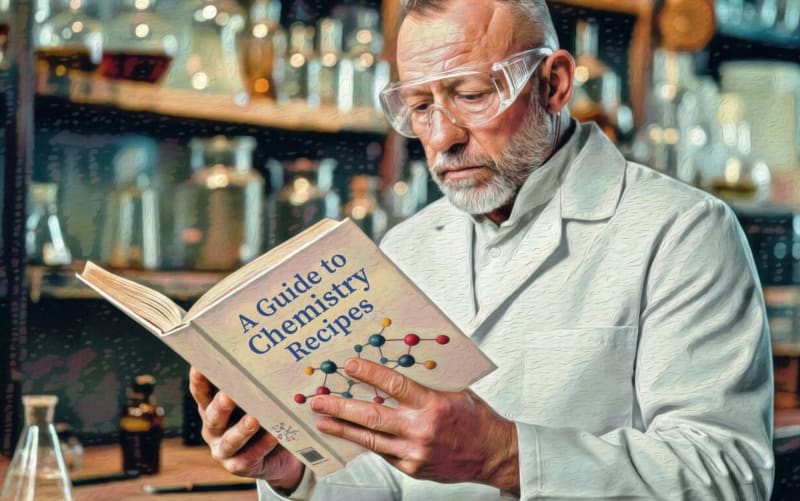 Scientists working with AI technology to develop new chemical compounds in modern laboratory setting