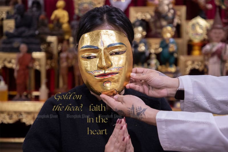 Thailand Temple's Gold Ritual Attracts Luck Seekers
